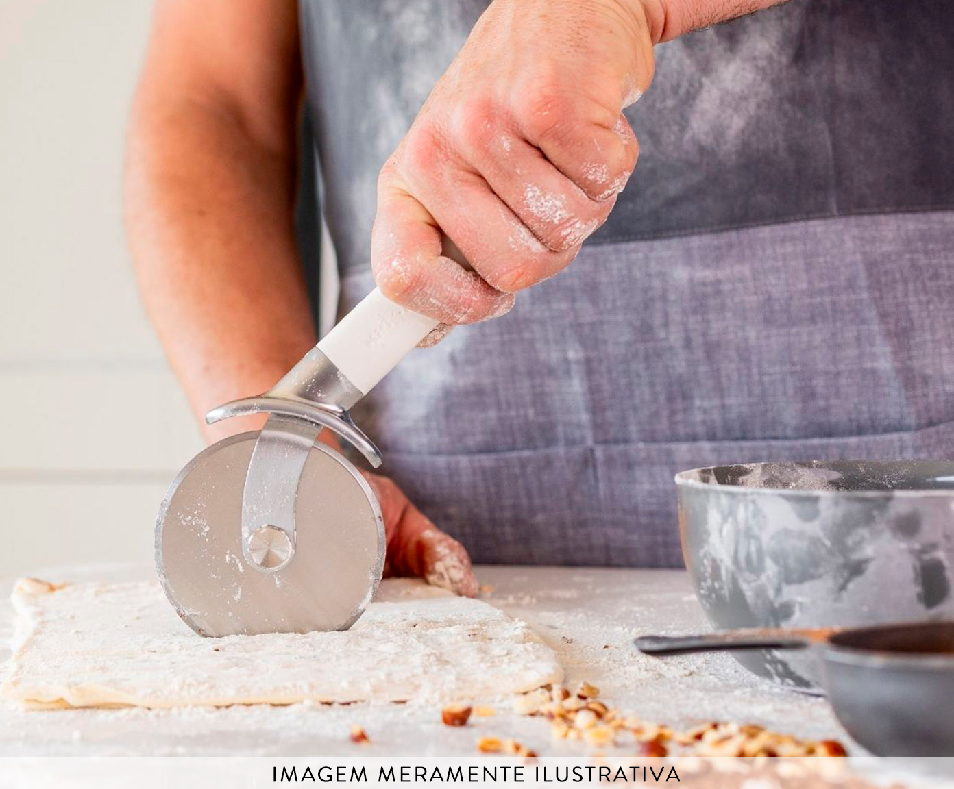 Cortador de Pizza Profissional em Inox Kitchenaid Branco image number 4