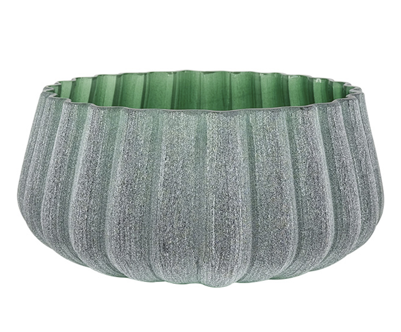Vaso Decorativo Ondul&eacute; Verde Fosco image number 0