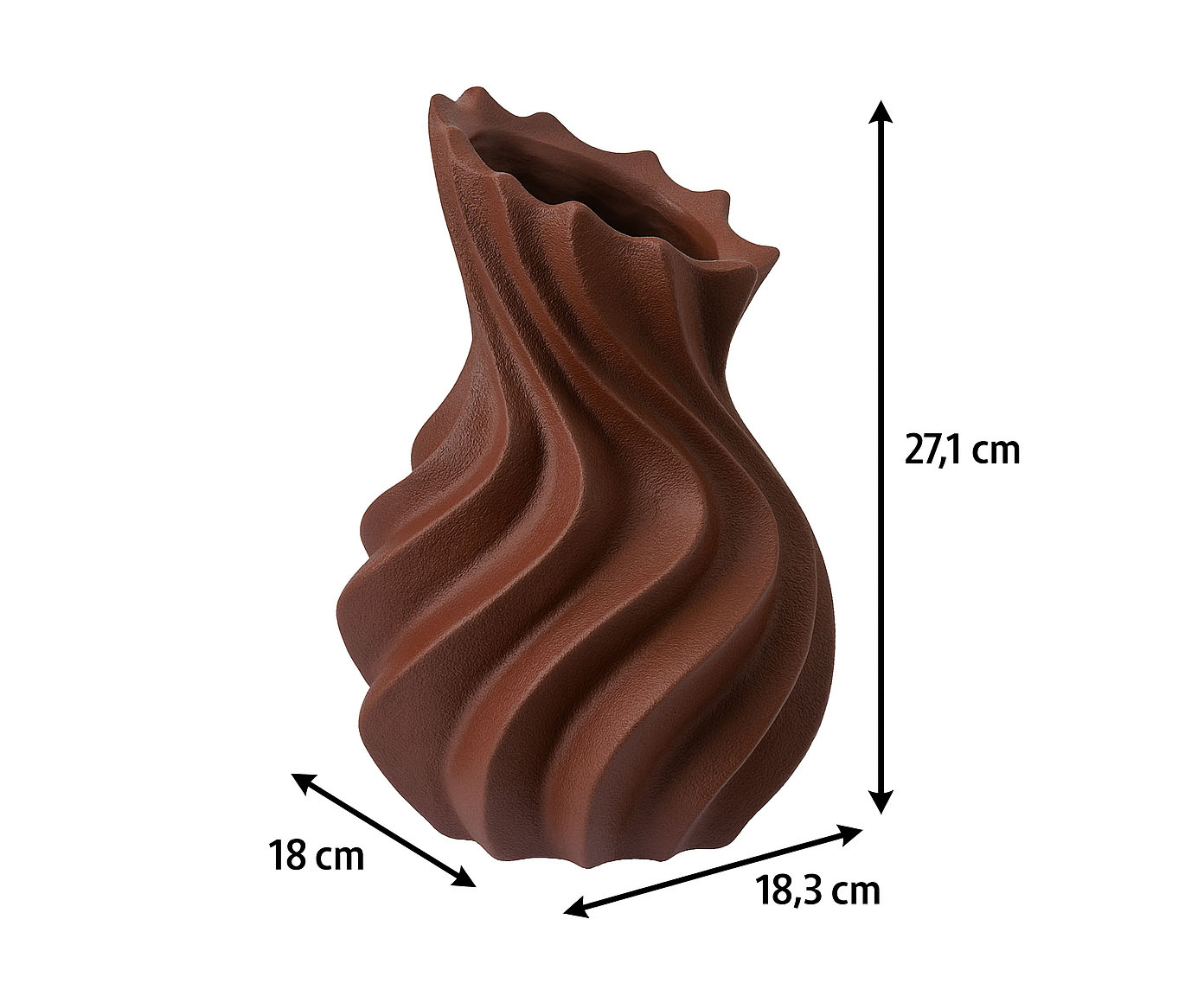 Vaso Cer&ecirc;mico Ciclone Marrom image number 3