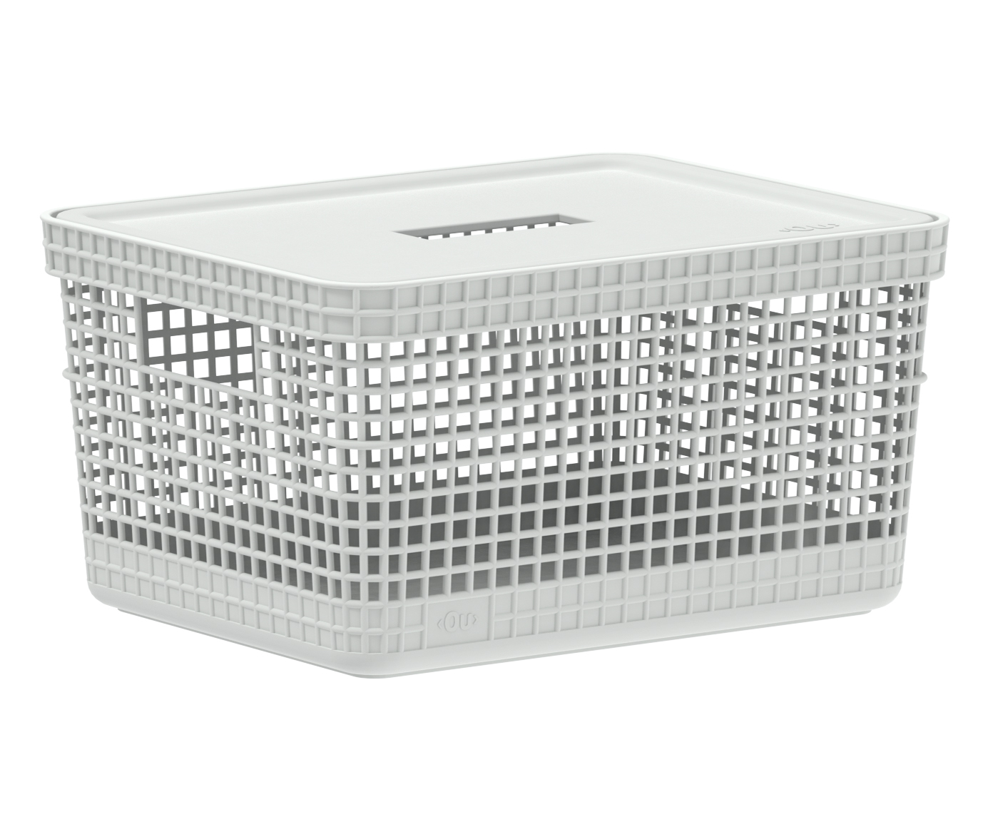Cesto com Tampa Grid I Branco image number 1