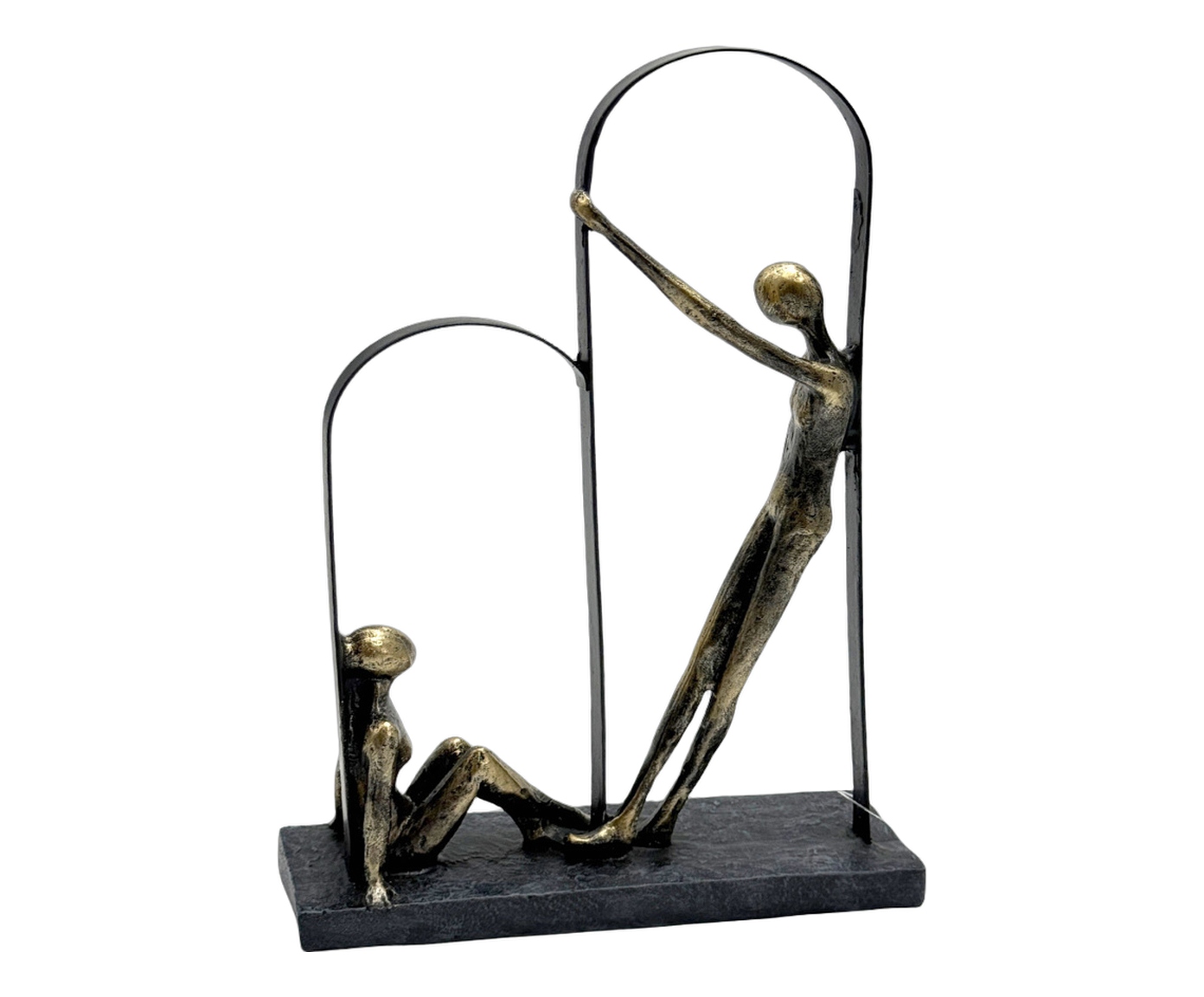 Escultura Decorativa Expressiva Chumbo e Dourado - image 0