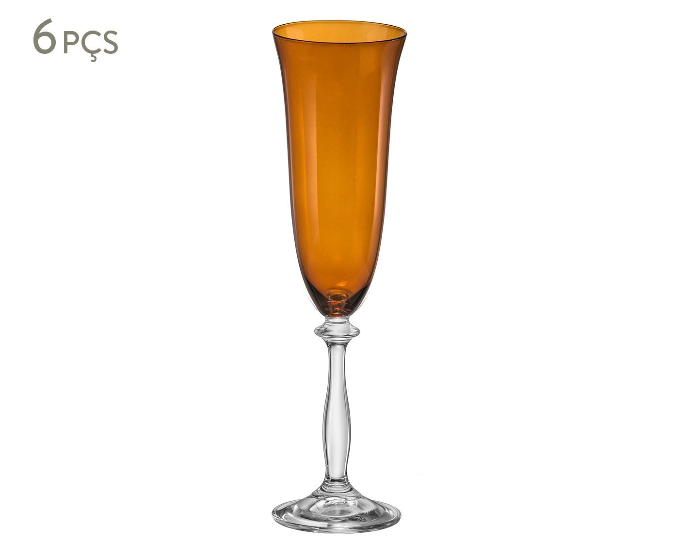 Jogo de Ta&ccedil;as para Champagne em Cristal Ecol&oacute;gico Angela &Acirc;mbar image number 0
