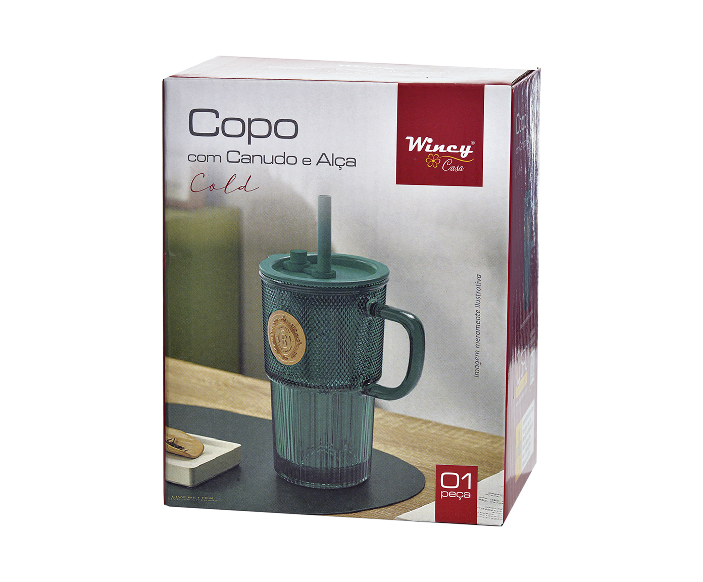 Copo com Tampa e Canudo Cold Verde - 420 ml image number 2