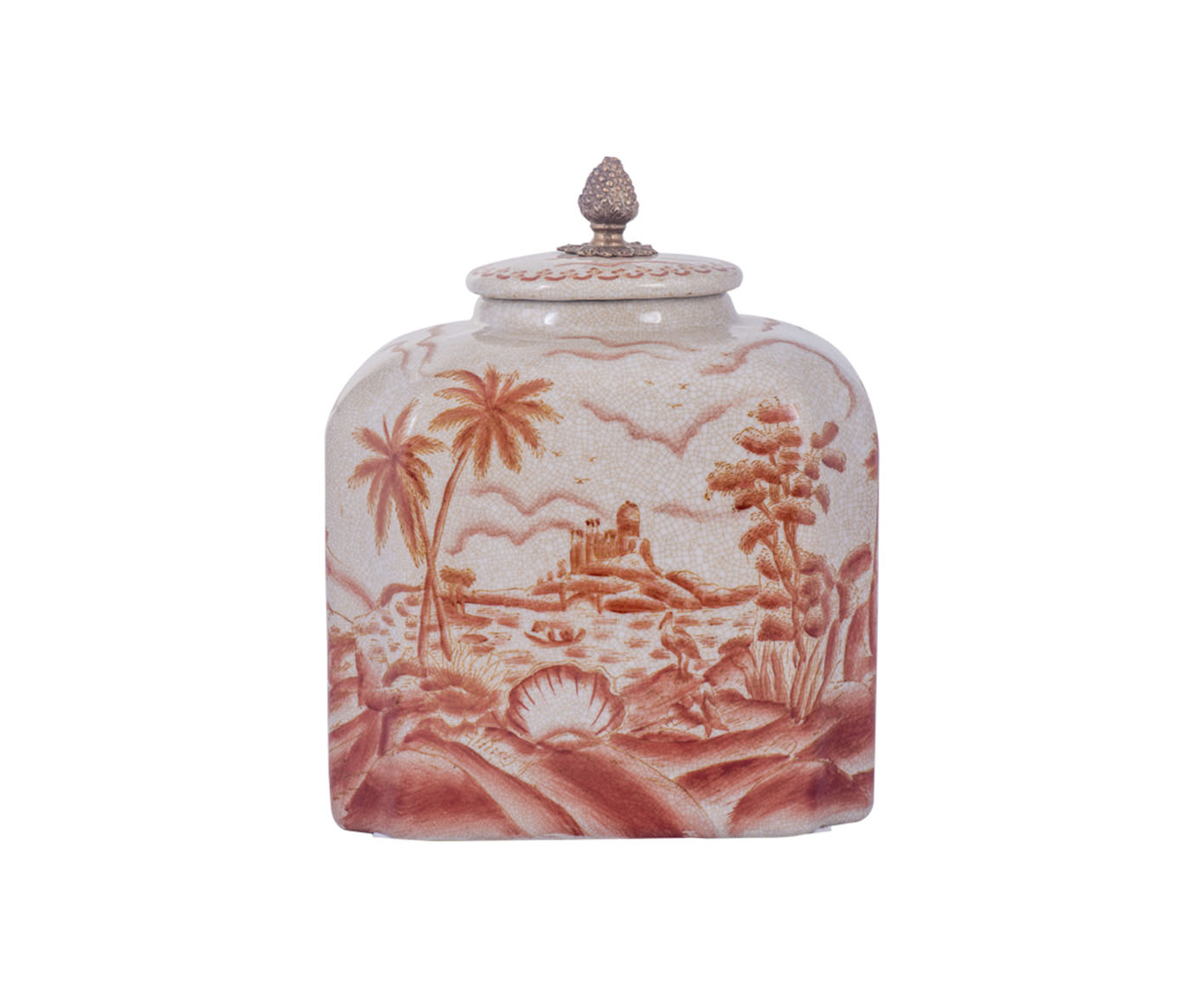 Pote em Porcelana Filos Vermelho image number 0