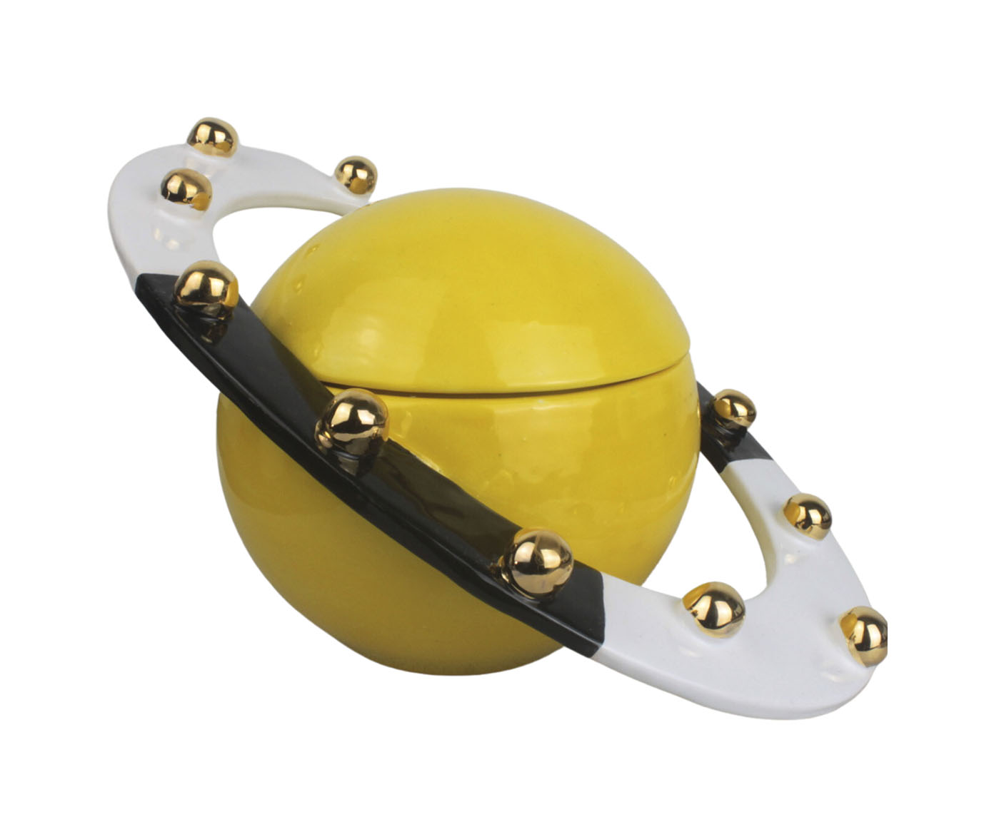 Caixa Saturno Amarelo, Preto com Ouro image number 0