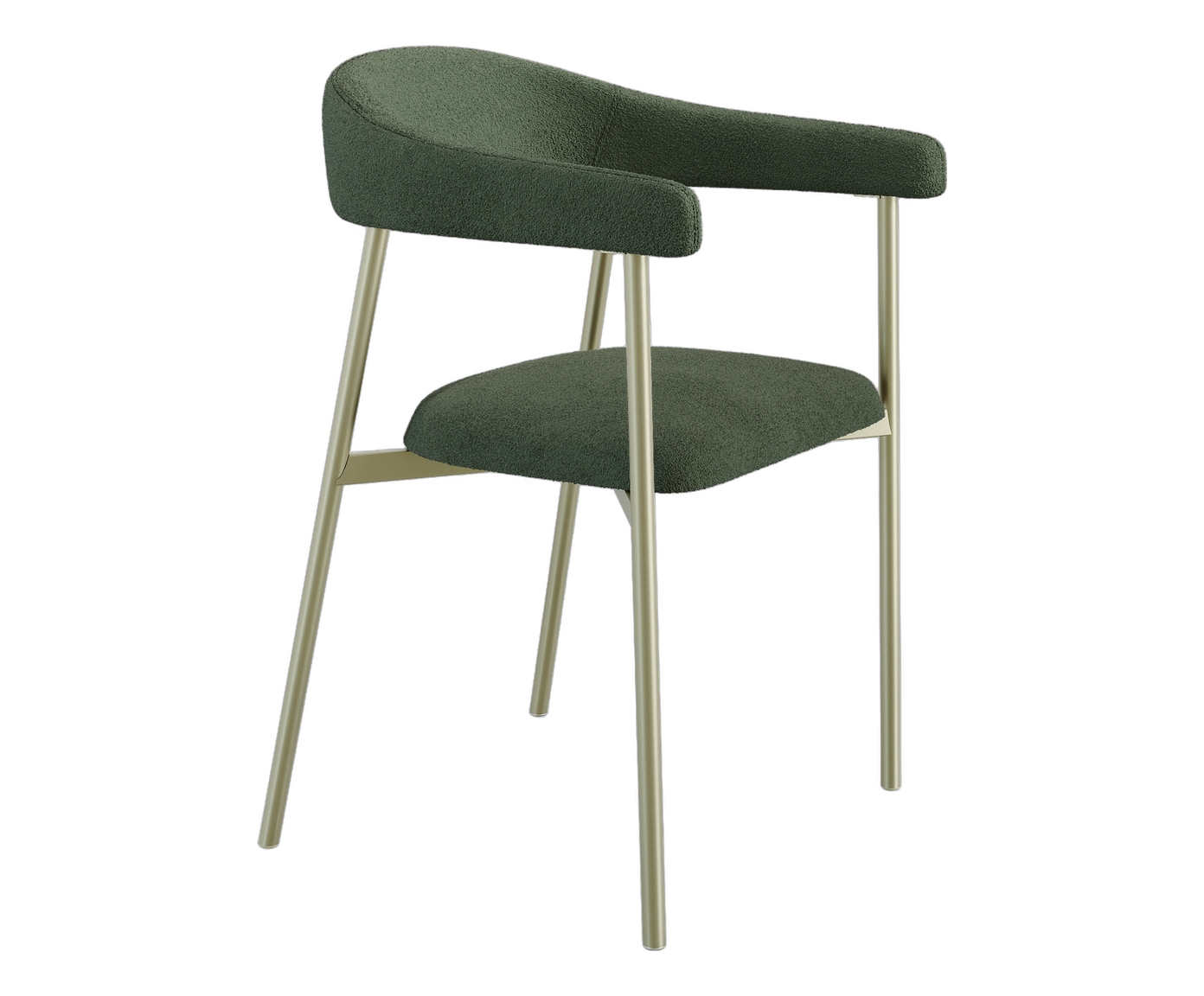 Cadeira de Jantar Angel Tecido Boucle Champanhe Verde image number 0