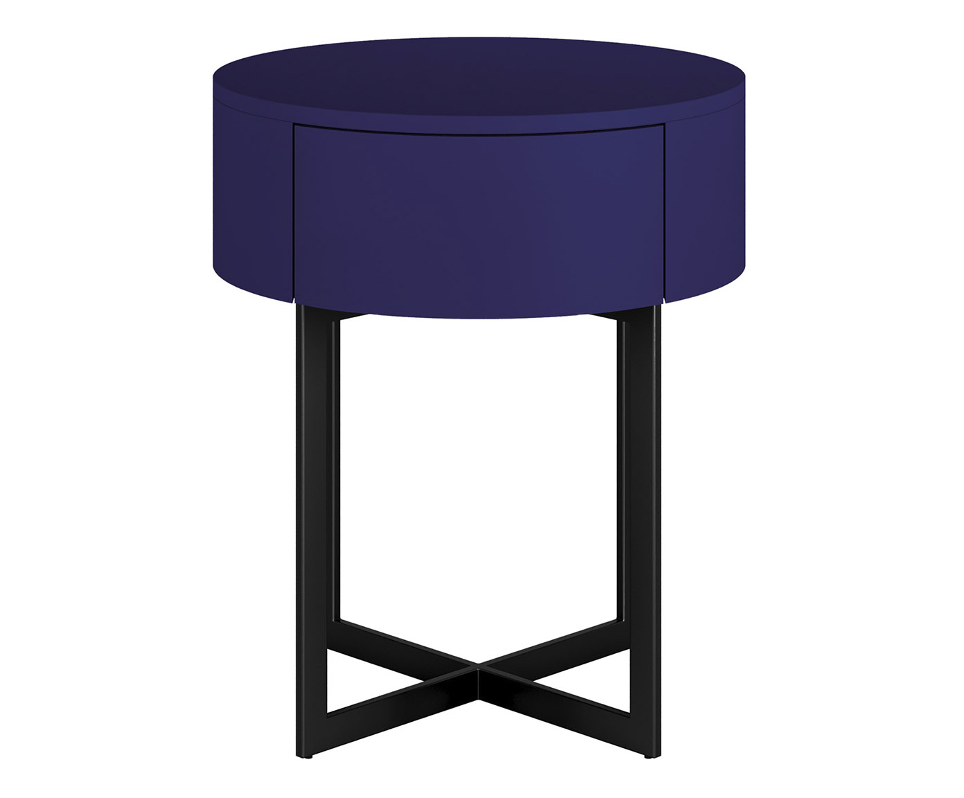 Mesa de Cabeceira Redonda Pecci Azul e Preto image number 0