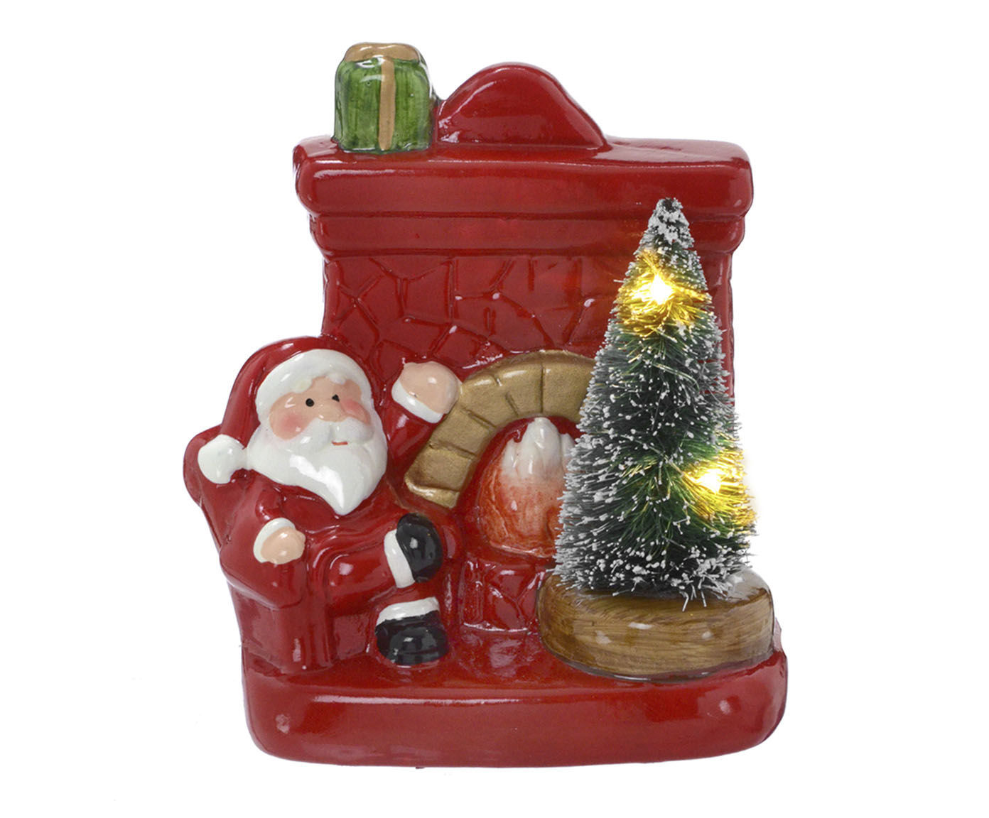 Adorno Papai Noel com Luz Vermelho e Verde - image 0
