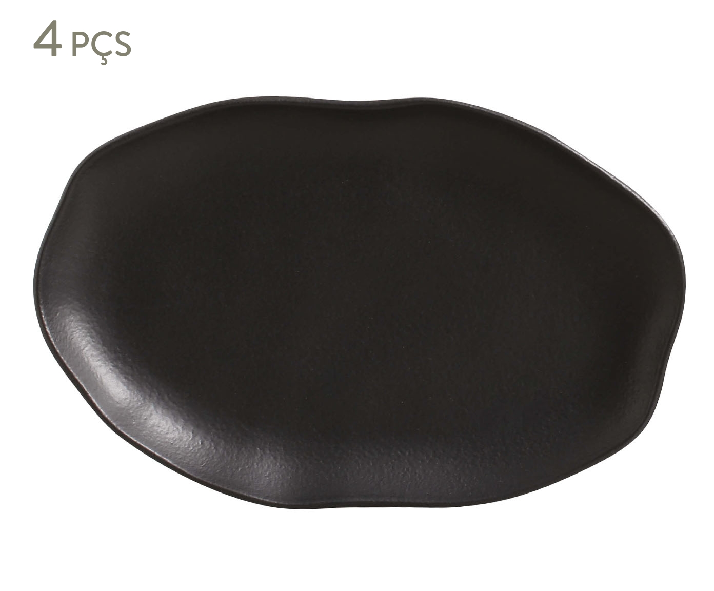 Jogo de Travessas Oval Rasa M&eacute;dia Bio Matte Preto - image 0
