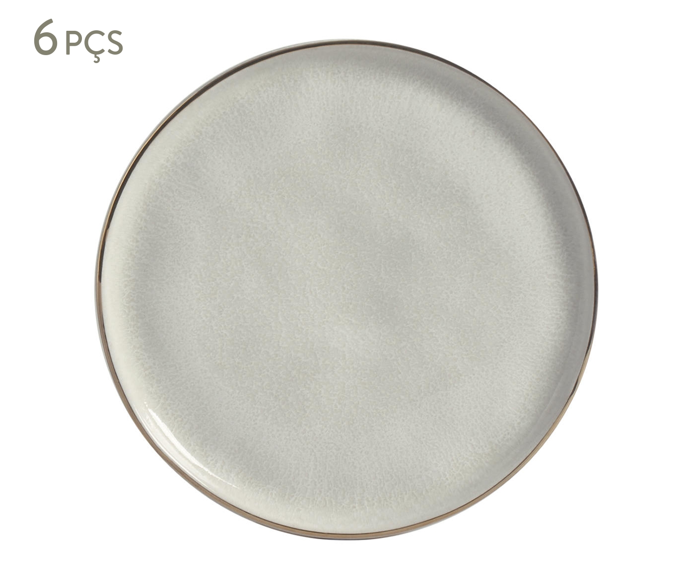 Jogo de Pratos para Sobremesa Luz Gold Branco Acinzentado image number 0