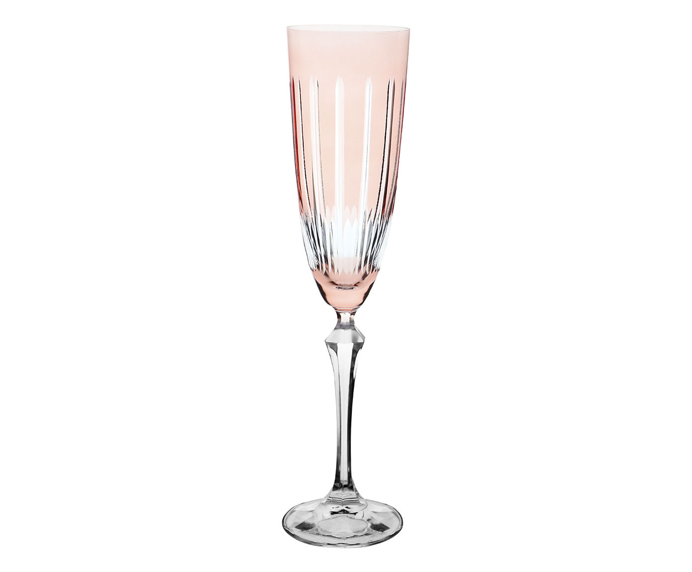 Ta&ccedil;a para Champanhe em Cristal Elizabeth Lapidada Rosa image number 0