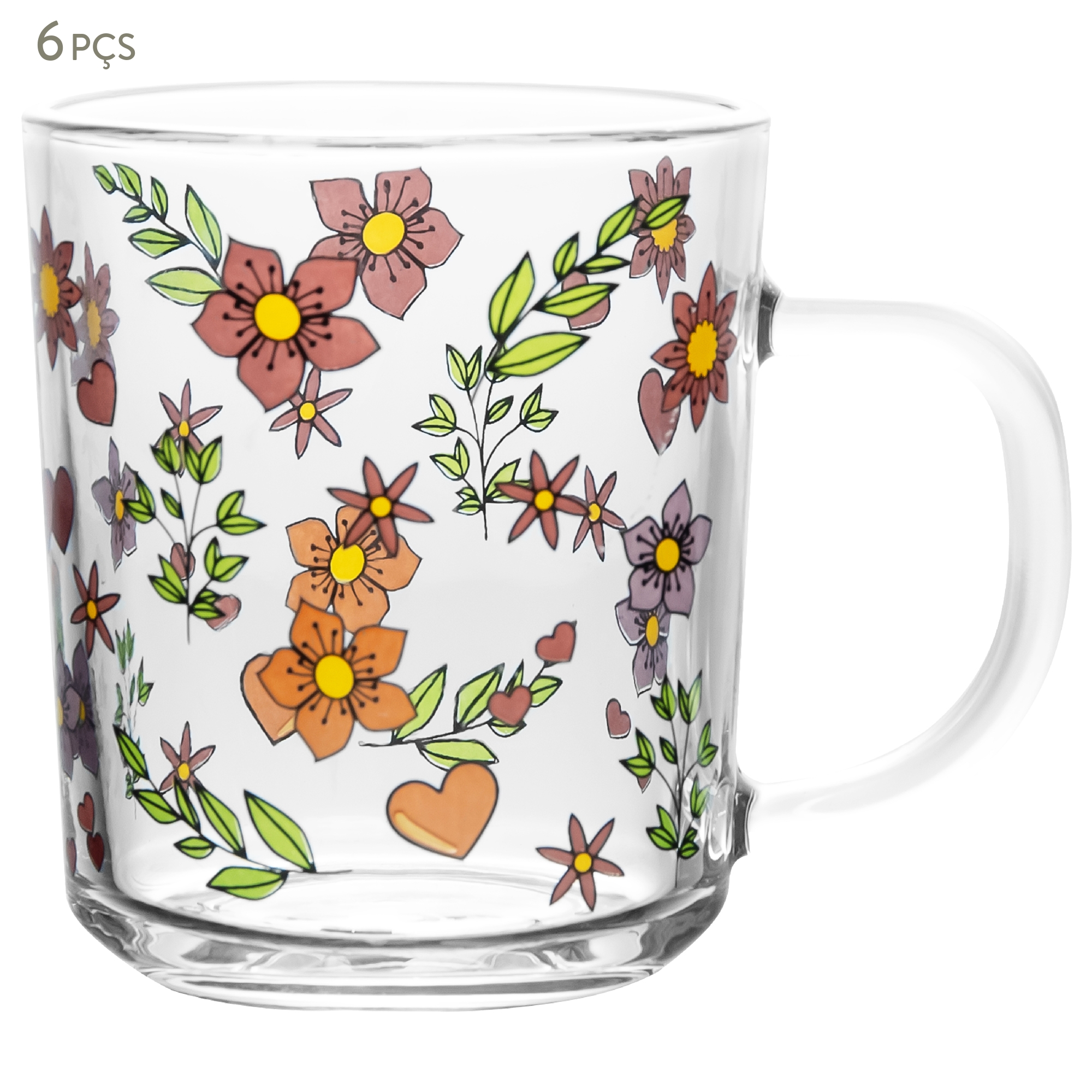 Jogo de Canecas Amor e Flor image number 0