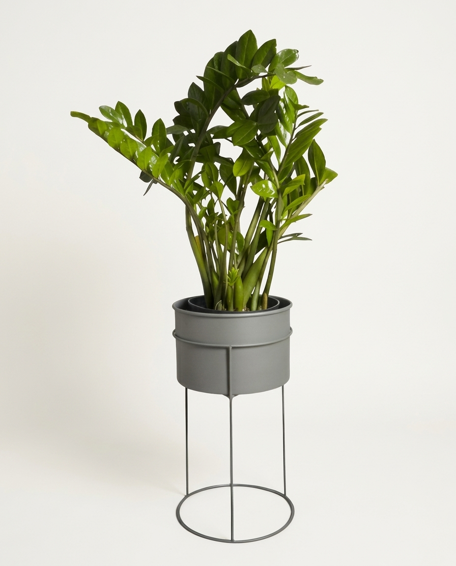 Suporte de Plantas com Vaso Humait&aacute; Cinza - image 0