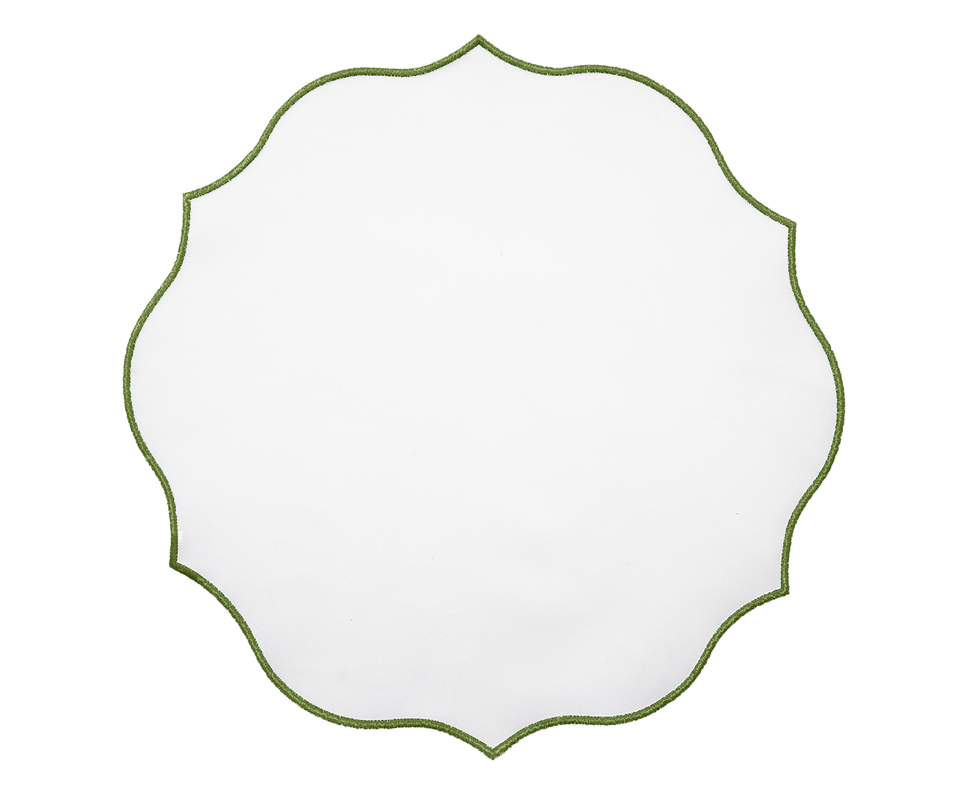 Lugar Americano Redondo Rococ&oacute; Branco e Verde - image 0