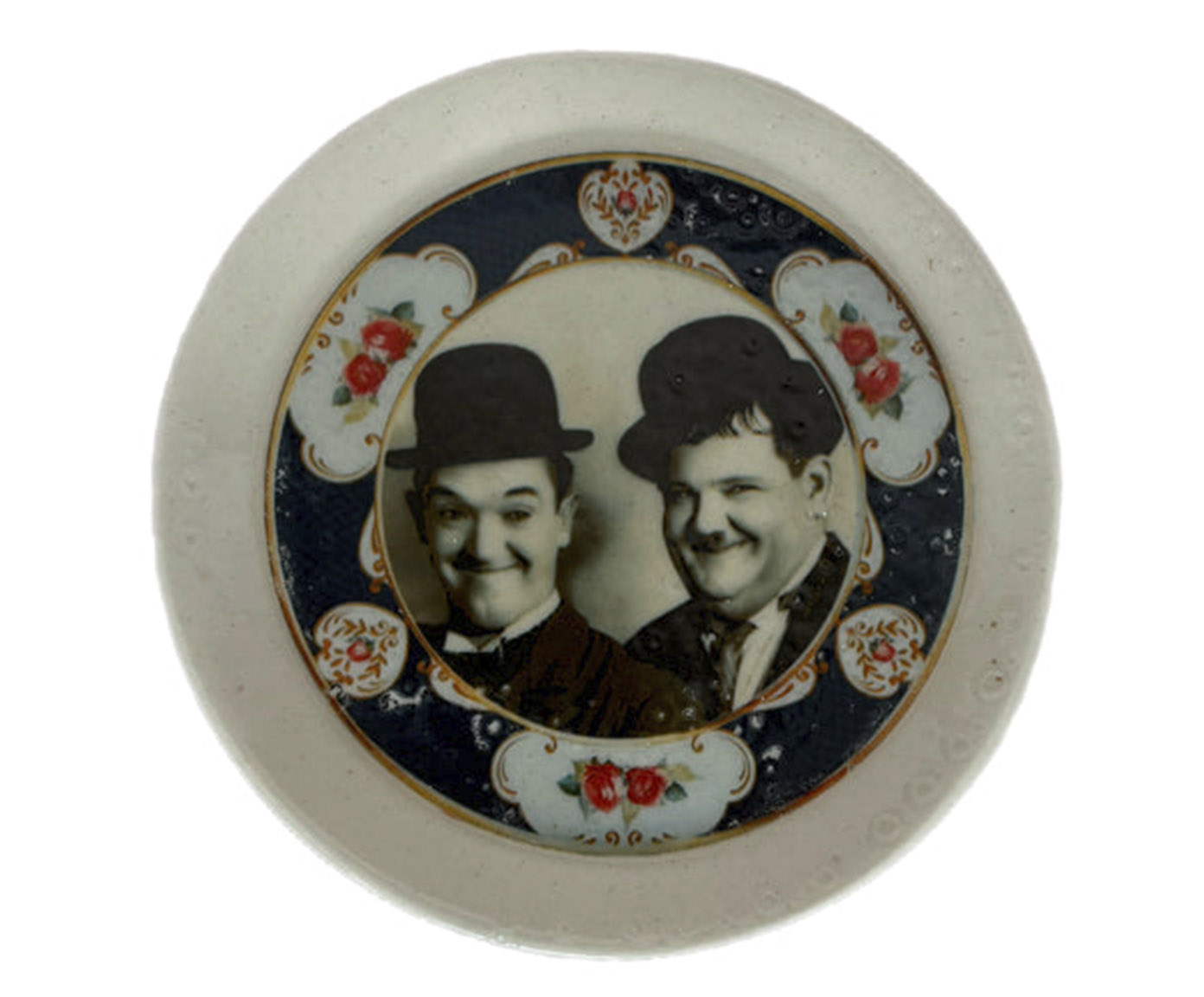 Adorno Prato Estampado Laurel & Hardy Bege image number 0