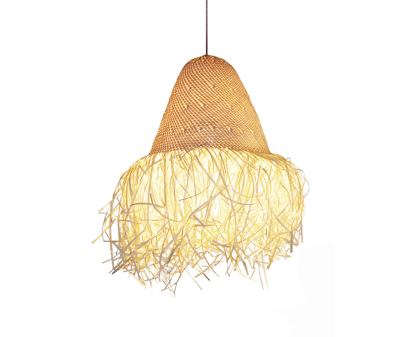 Lumin&aacute;ria de Teto Folha de Palma Natural Bivolt - image 0