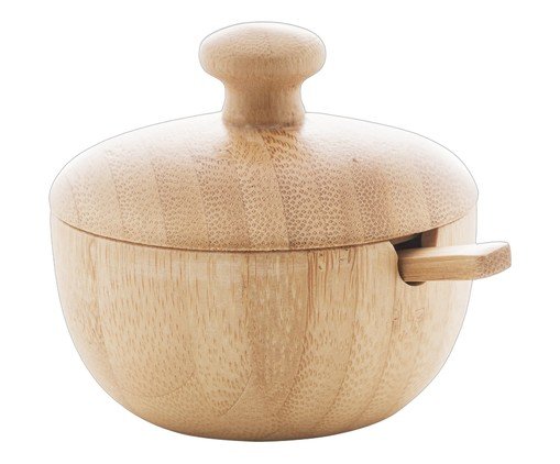A&ccedil;ucareiro em Bambu com Colher Verona Natural image number 0
