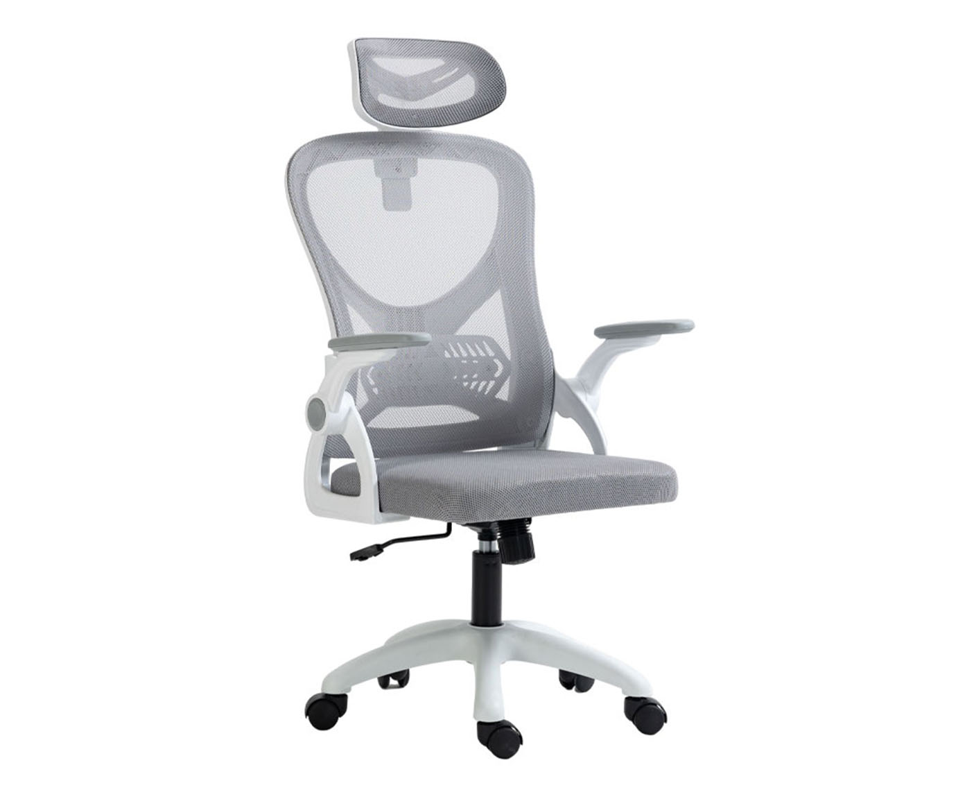 Cadeira Office Columbus Branca com Tela Mesh Cinza - image 0