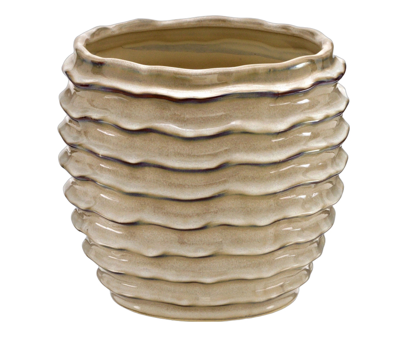 Cachepot Decorativo Virena Creme e Marrom image number 1