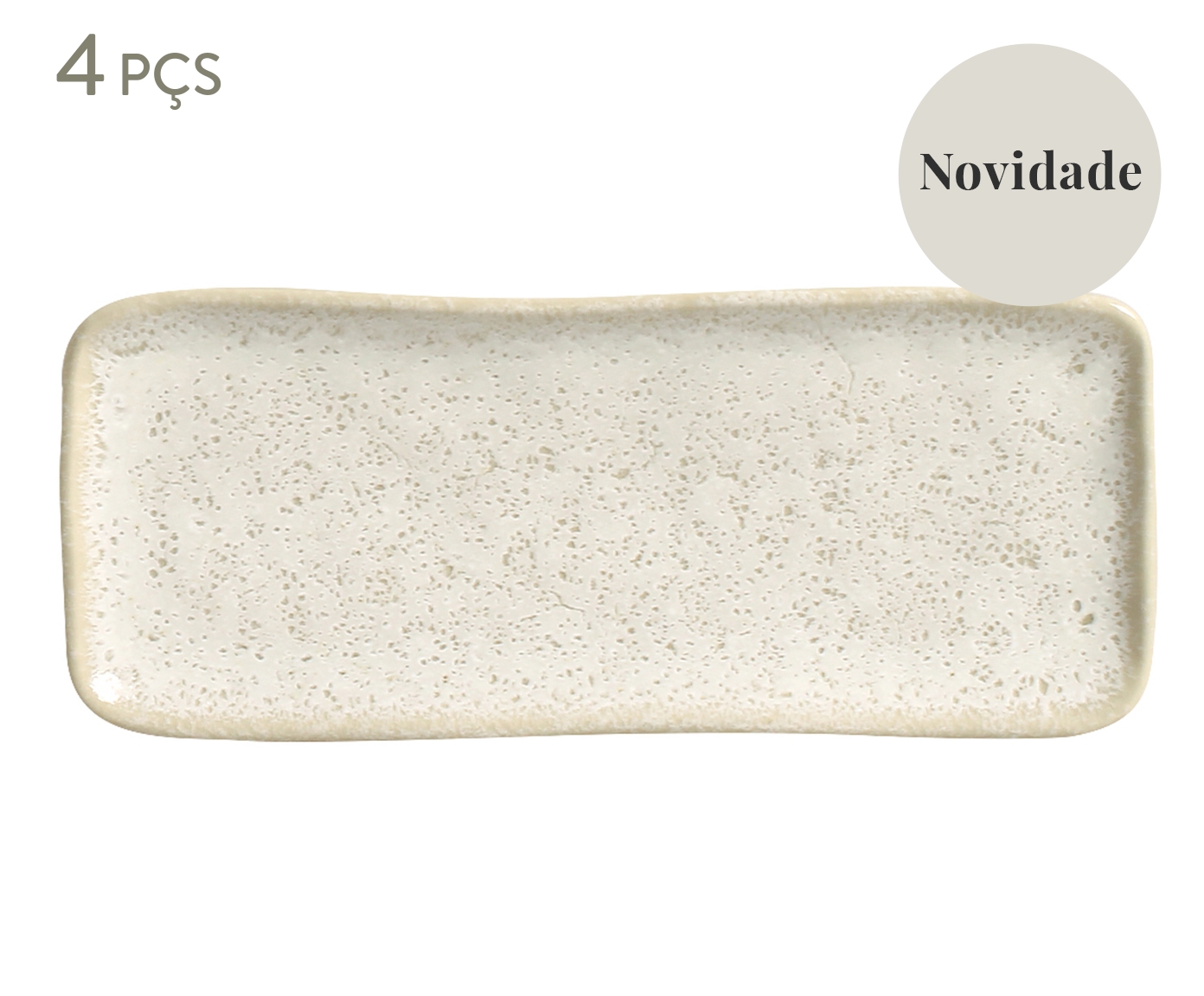 Jogo de Travessas Retangular Pequena Org&acirc;nico Vanilla Cru image number 0