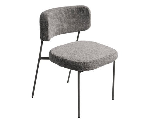 Jogo de Mesa de Jantar Org&acirc;nica Preta Slim Boucl&eacute; Cinza image number 2
