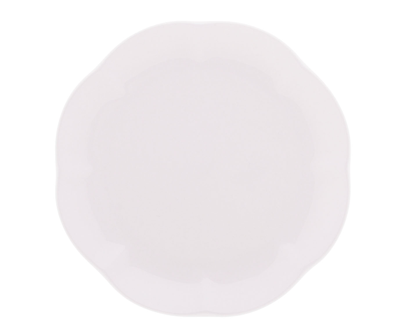 Prato Raso em Porcelana Wave Branco image number 1