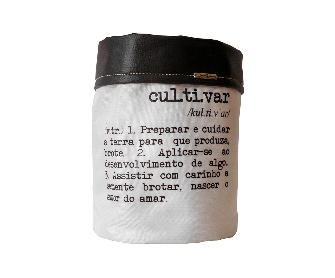 Cachepot em Couro Cultivar Preto e Branco image number 0