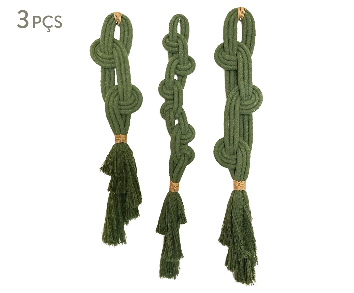 Trio de Adornos Curve, Chain & Style - Verde Musgo - image 0