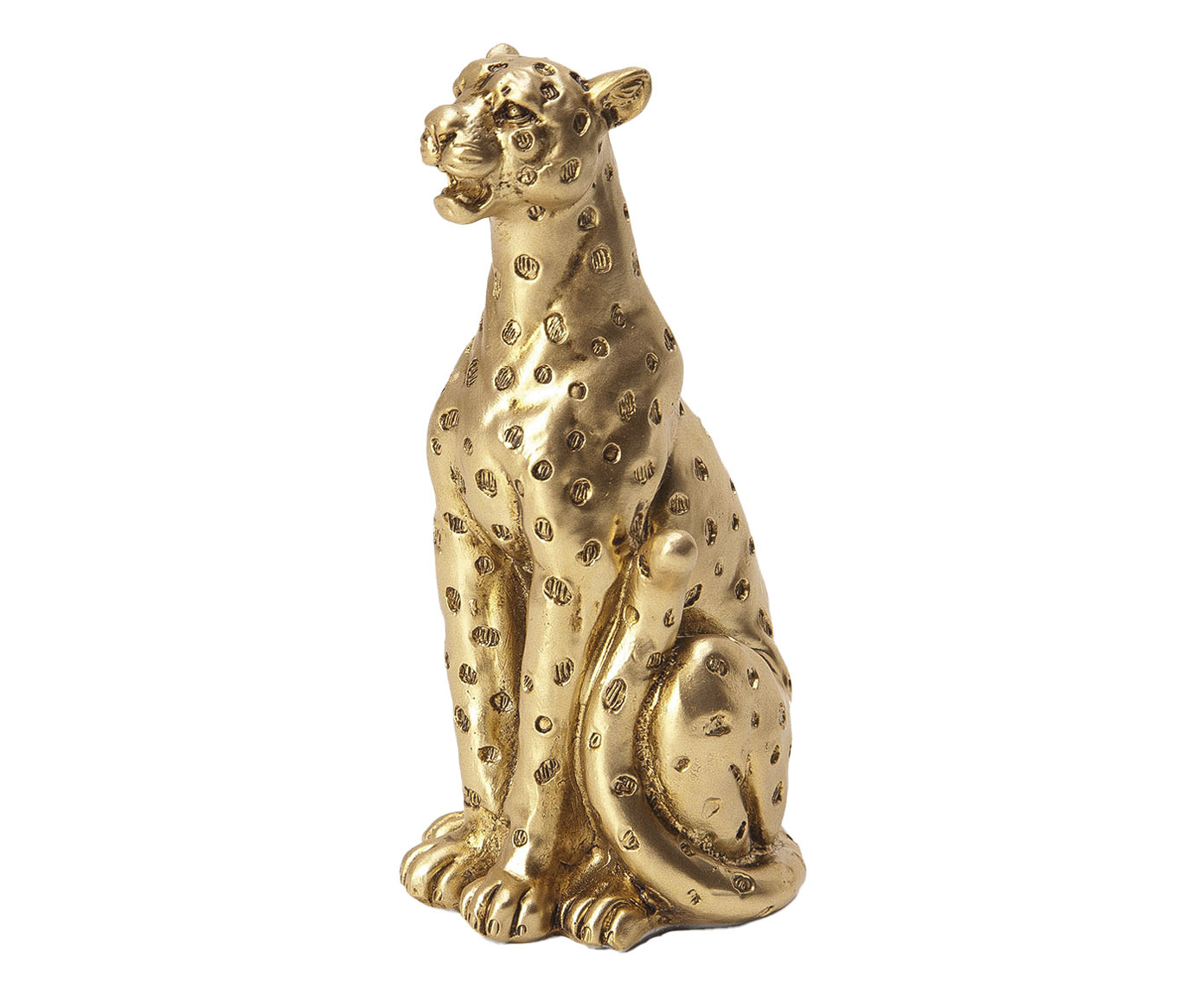 Adorno Leopardo Sentado - Dourado image number 0