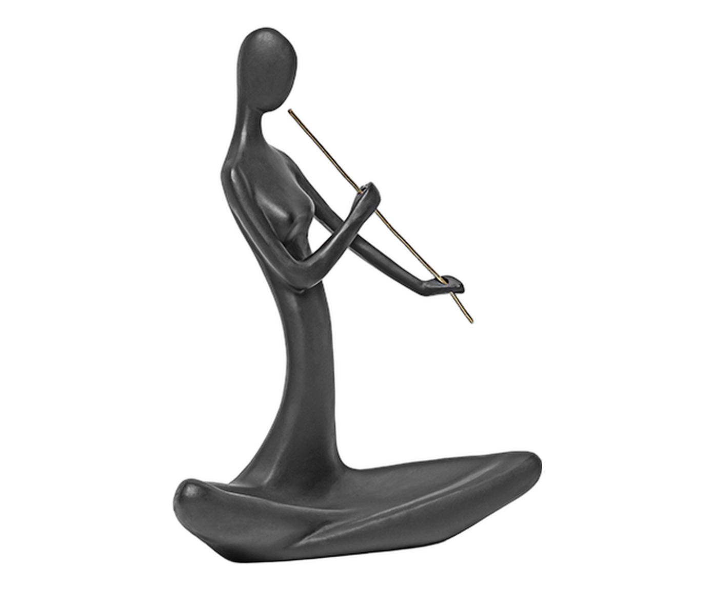 Adorno Figura com Flauta Preto image number 1