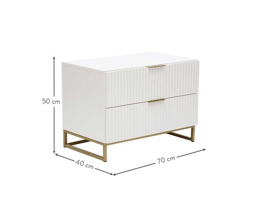 Mesa de Cabeceira Ondulada Maxi Branco image number 12