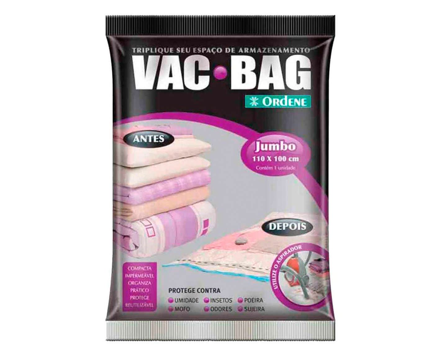 Saco Organizador A V&aacute;cuo Vac Bag Rosa image number 0