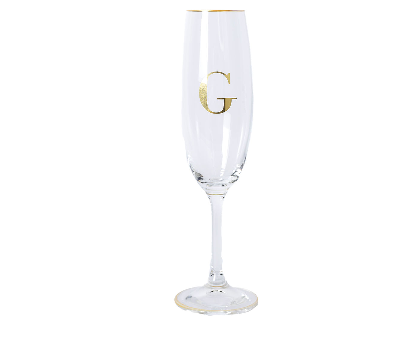 Ta&ccedil;a para Champagne em Cristal Inicial Gold G image number 0