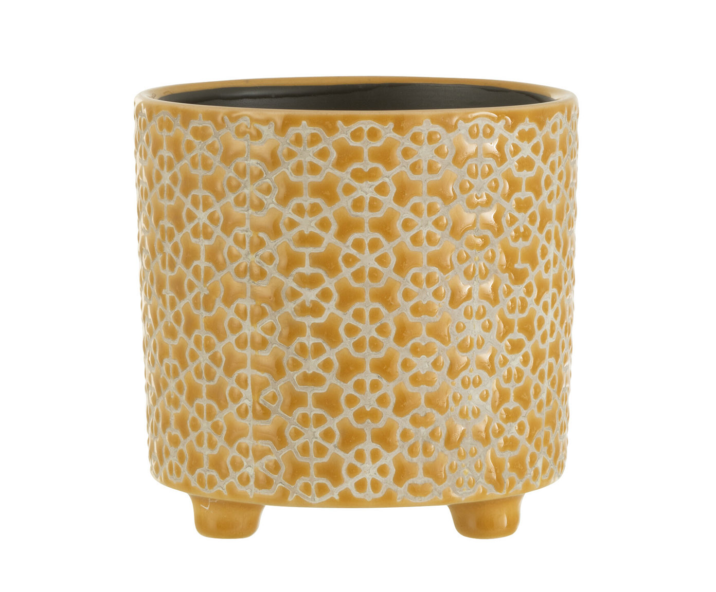 Cachepot Flower Ocre - image 0