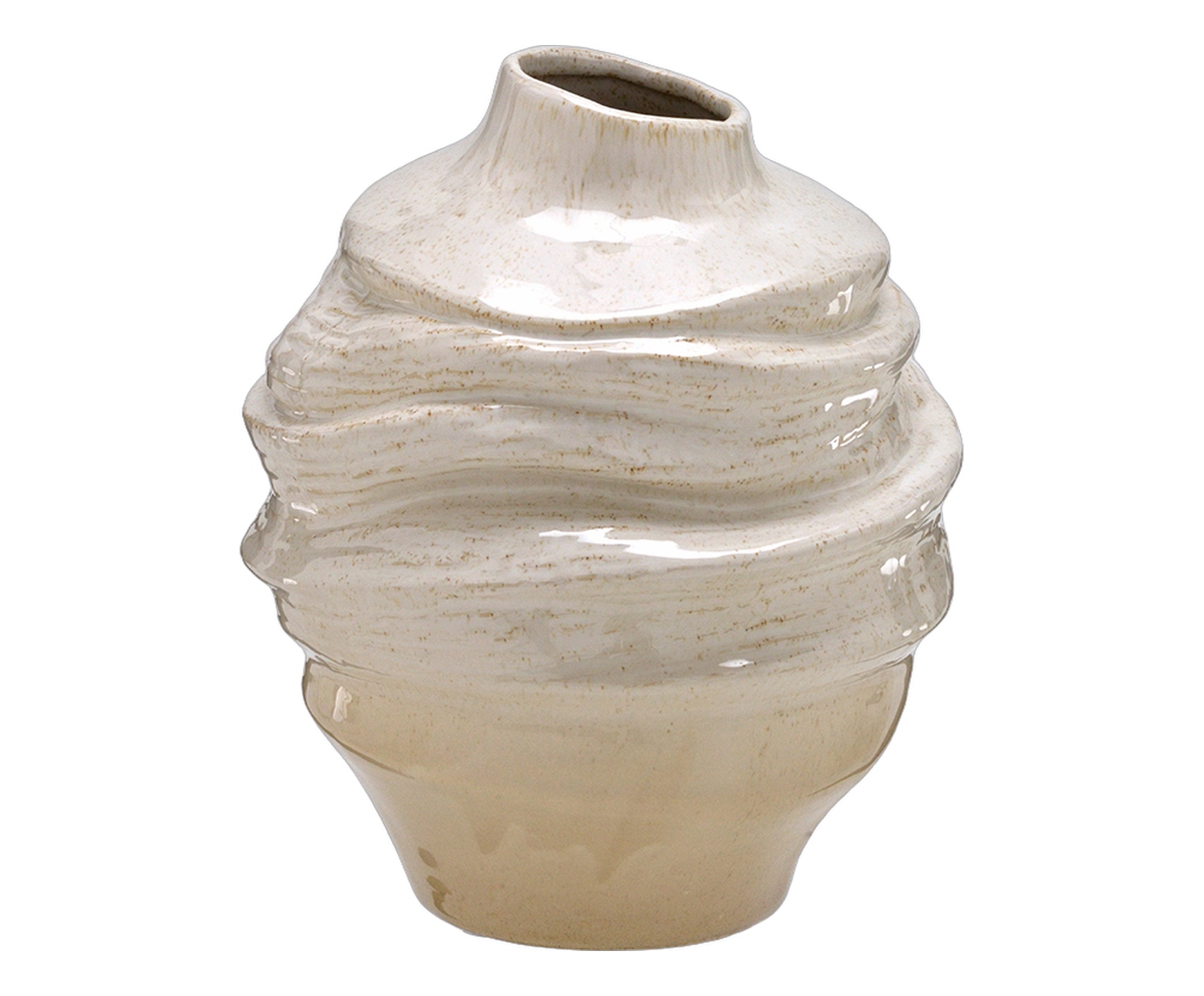 Vaso Decorativo Vireonix Creme e Marrom image number 0