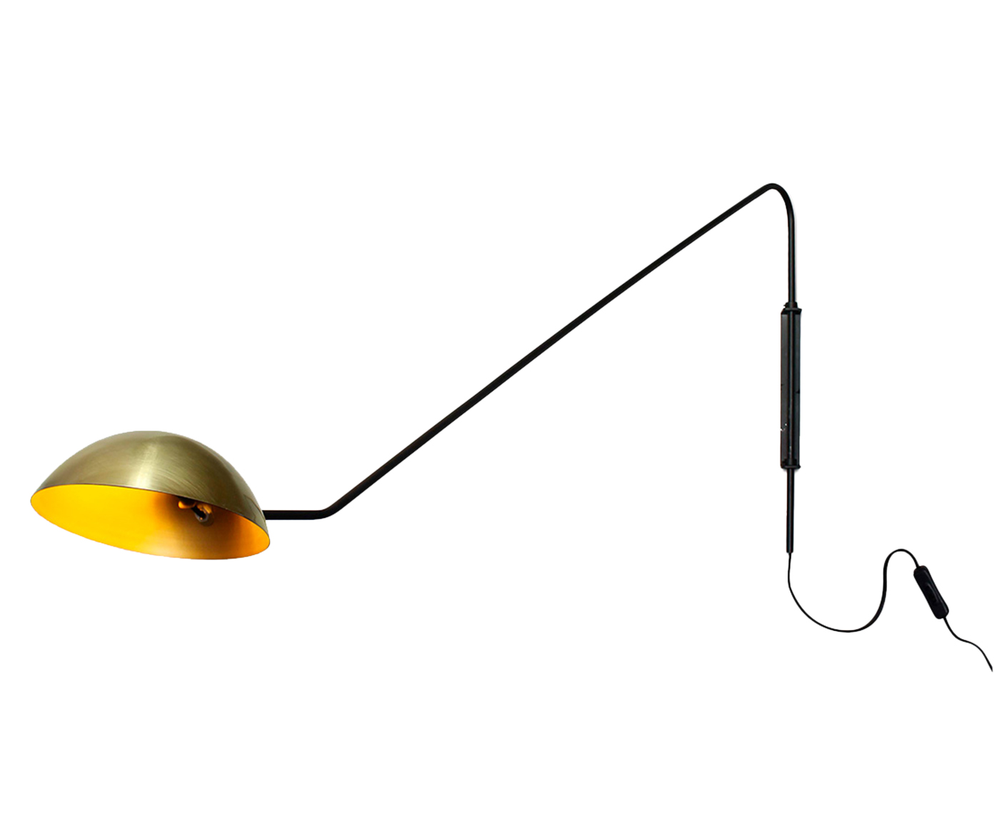 Arandela Articulada Dome Dourado e Preto - Bivolt - image 0