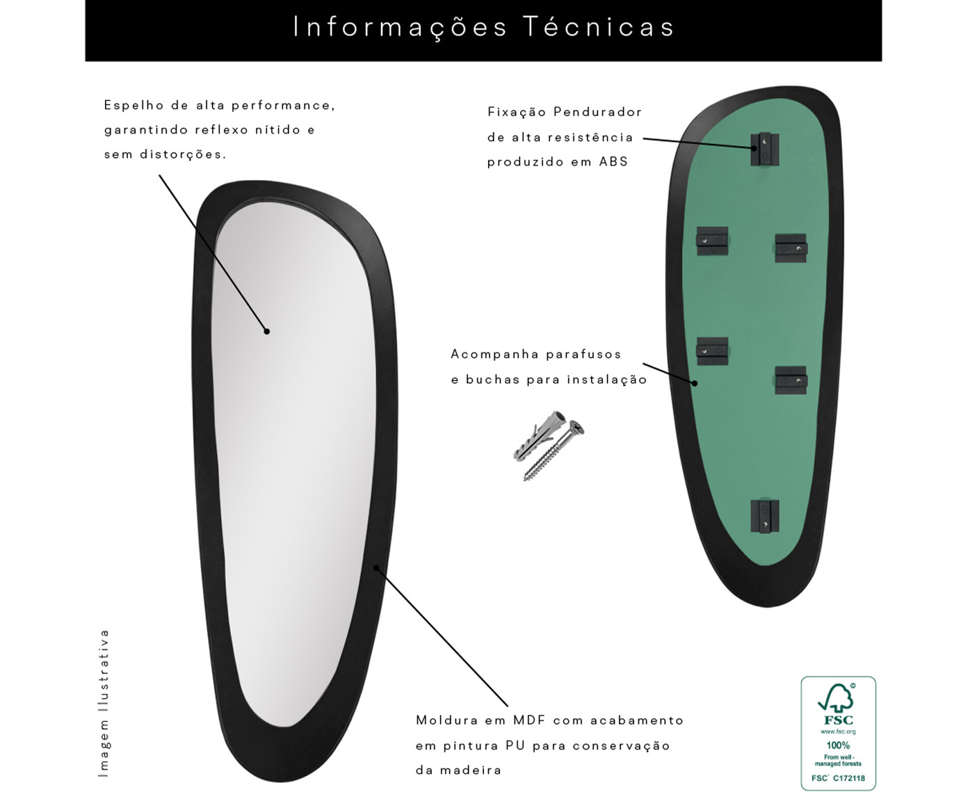 Espelho de Corpo Seraphine Org&acirc;nico Preto image number 4