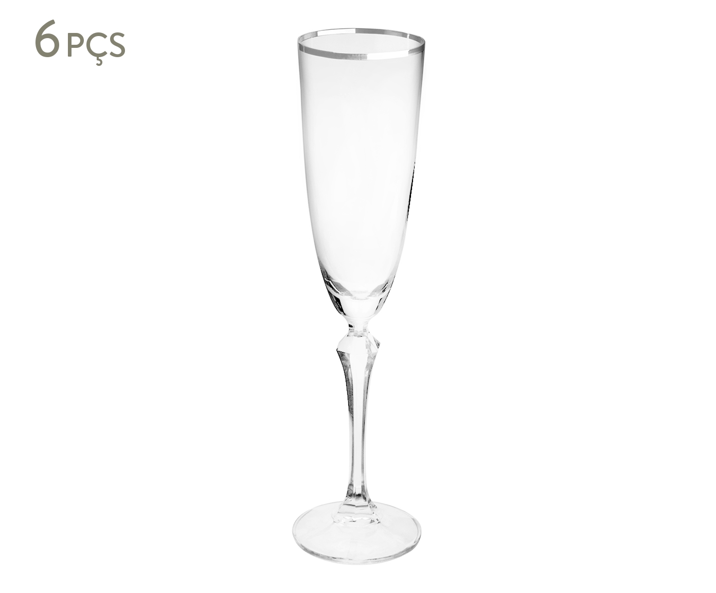 Jogo de Ta&ccedil;as para Champanhe em Cristal Elizabeth Silver image number 0