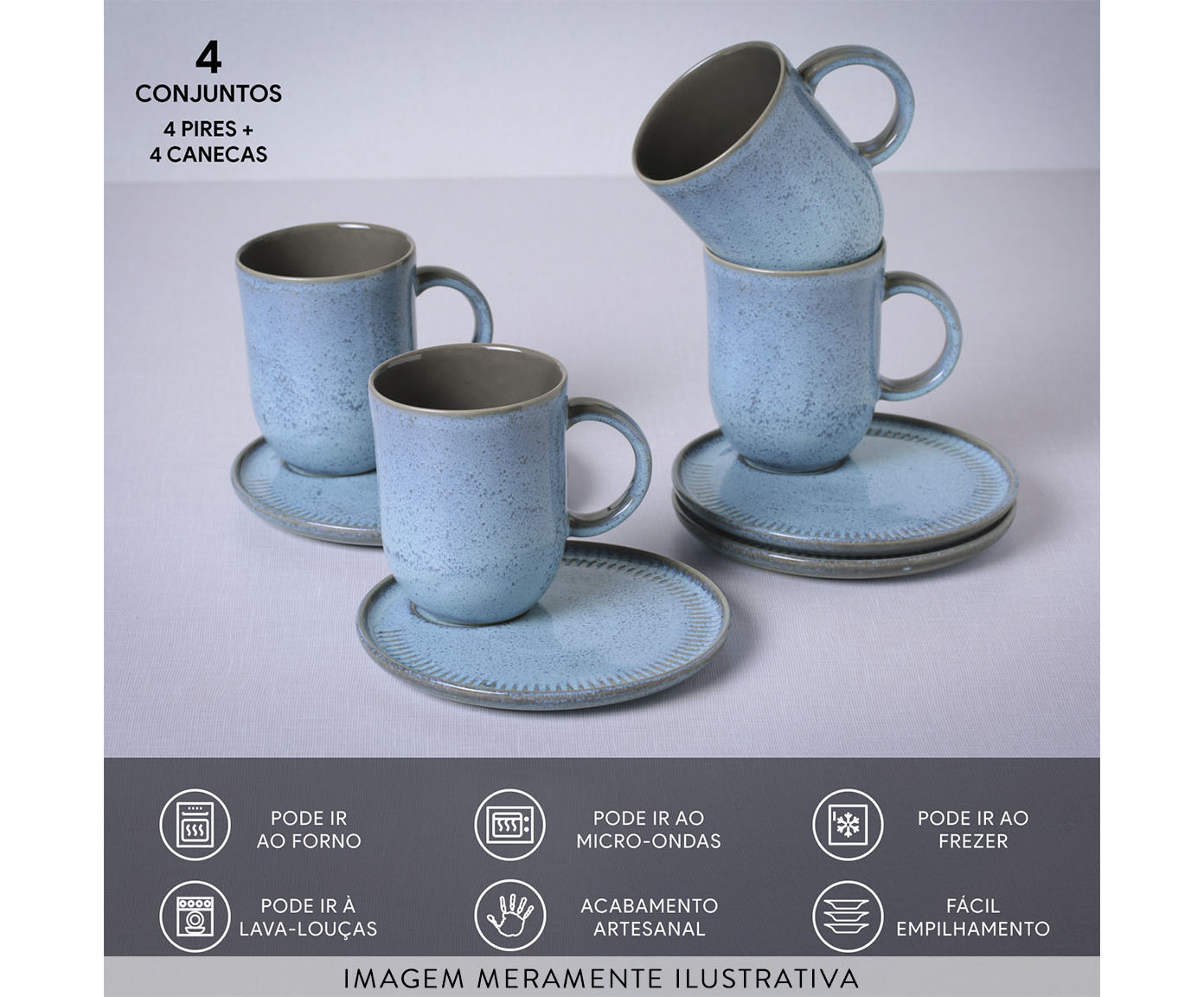 Jogo de Canecas com Pires Coup Breeze image number 3