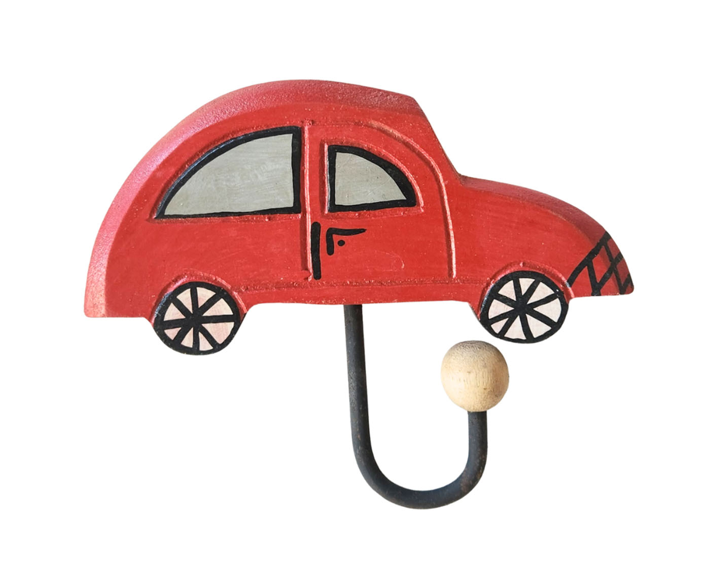 Gancho de Madeira para Parede Carro Vermelho image number 0