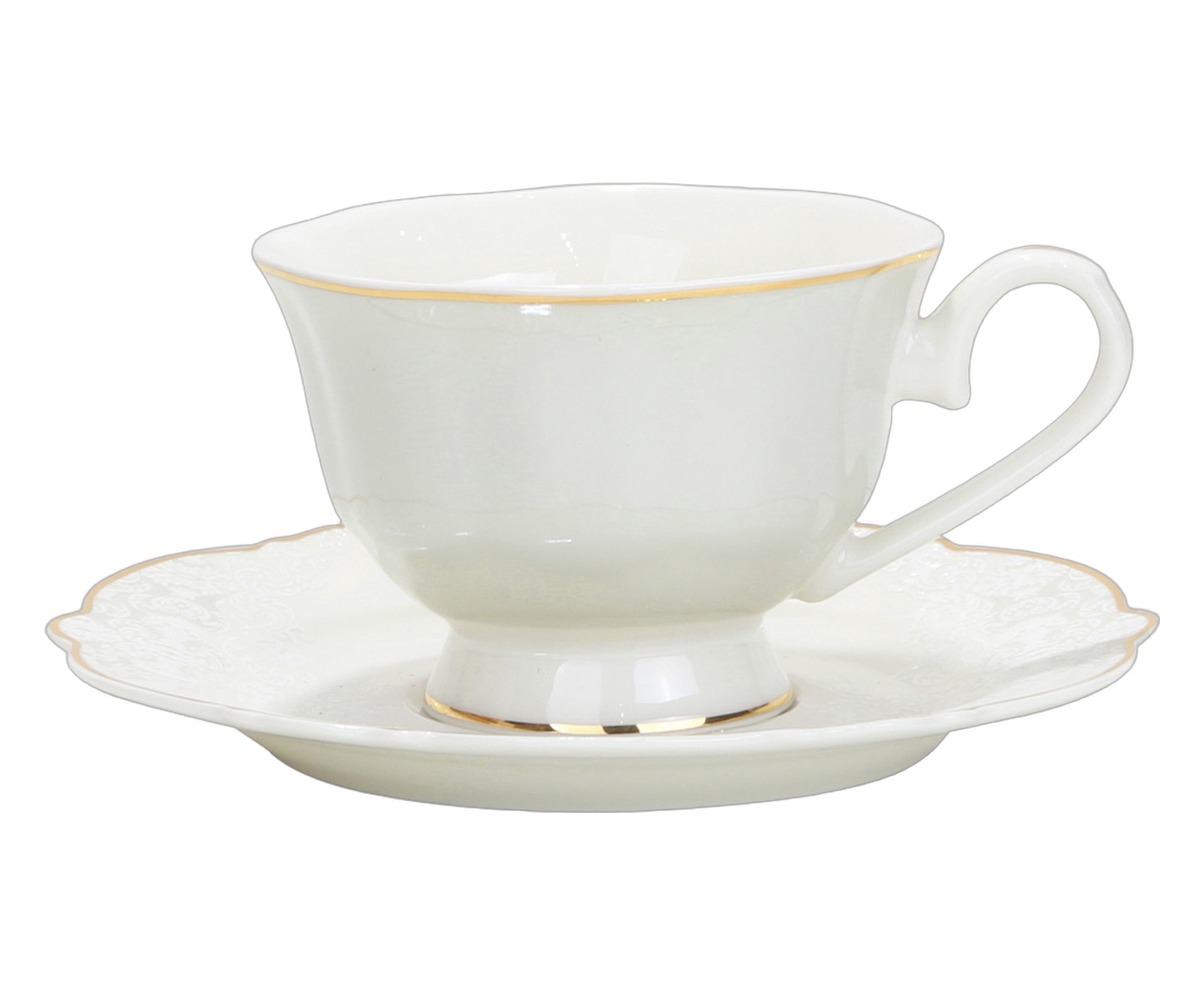 X&iacute;cara para Ch&aacute; com Borda Dourada em New Bone China Royal Classic image number 0