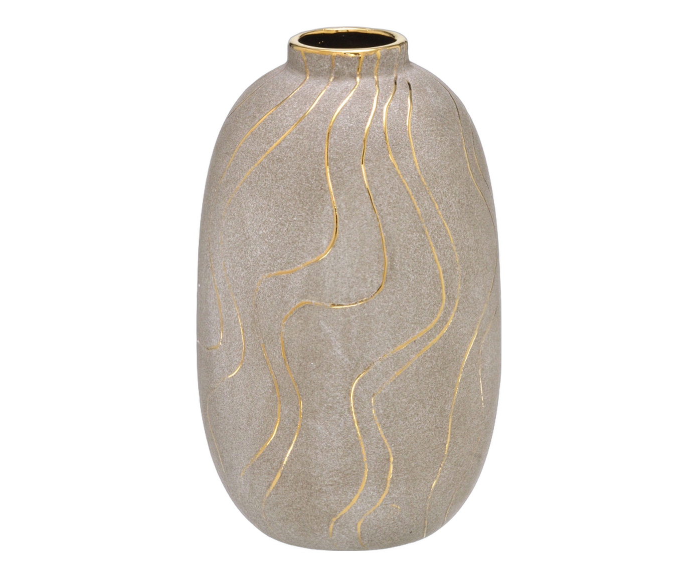Vaso Decorativo Valtix Cinza e dourado image number 0
