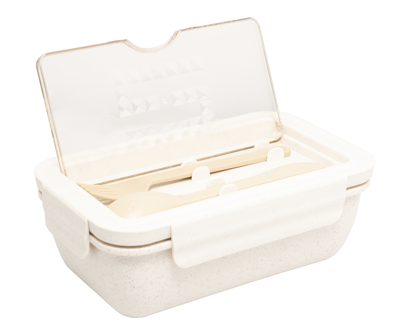 Jogo de Marmita Herm&eacute;tica com Talheres Bambu Off White - image 1