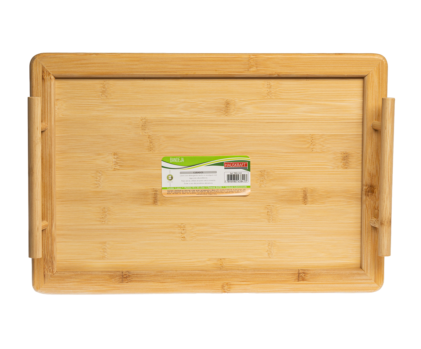 Bandeja Decorativa em Bambu Elrond Marrom image number 1