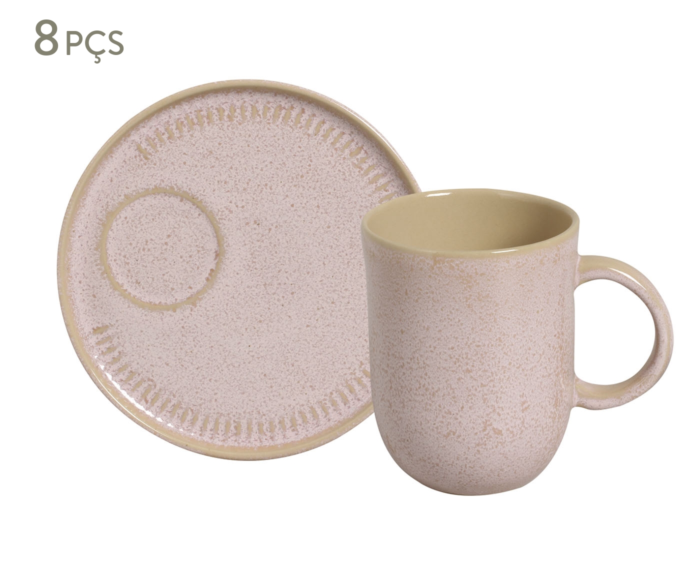 Jogo de Canecas Coup Stoneware Litchi Rosa - image 0