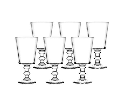 Jogo de Ta&ccedil;as para Vinho Bamboo Transparente - image 1