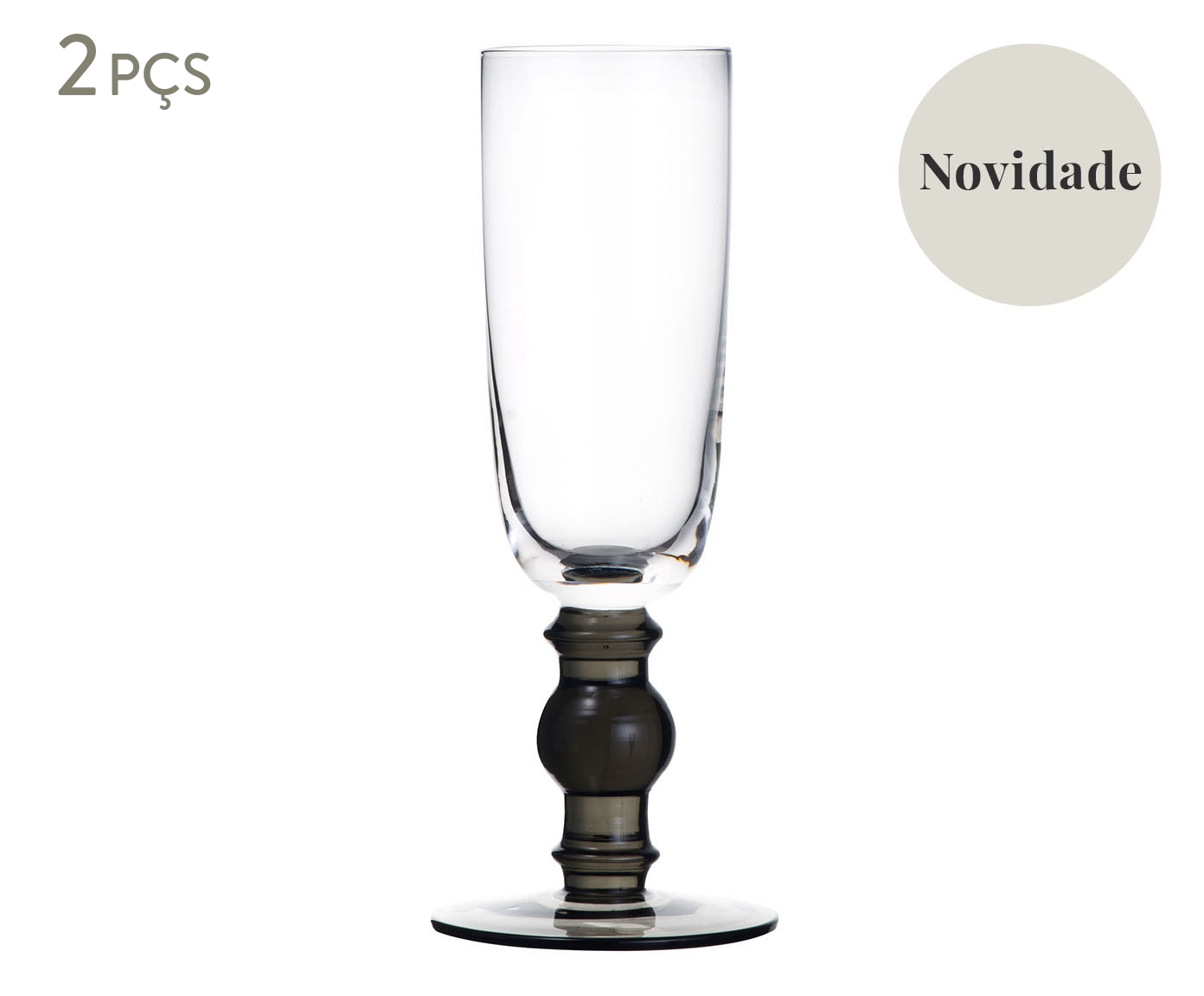 Jogo de Ta&ccedil;as para Champanhe Skadi Fum&ecirc; - image 0