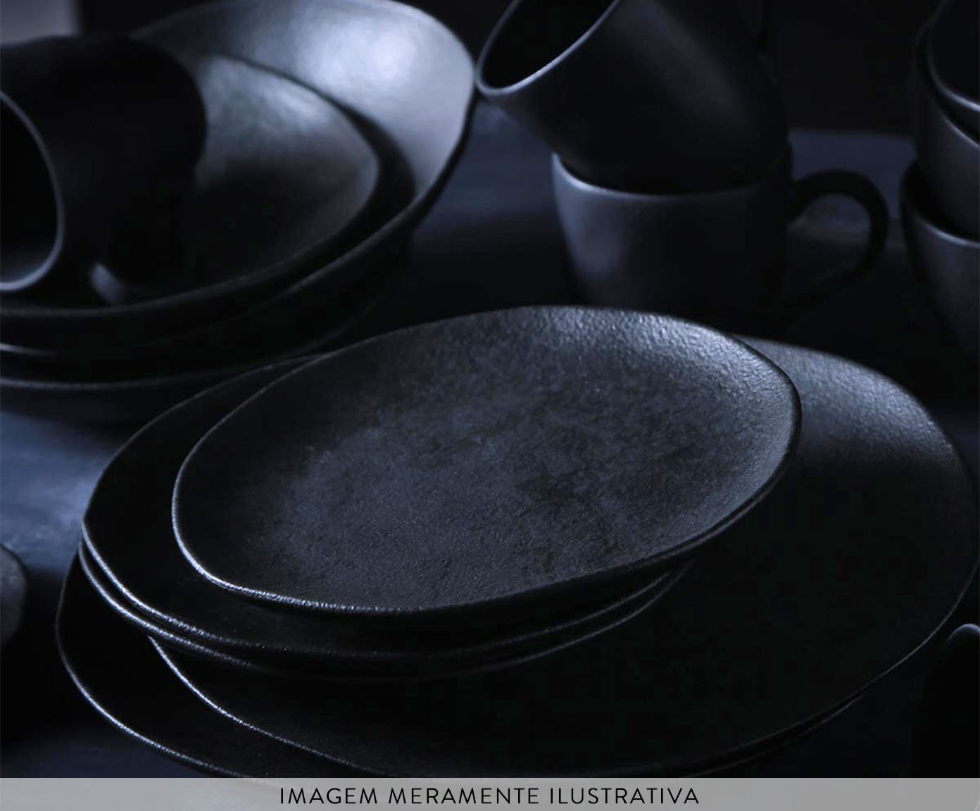 Jogo de Pratos Fundo Org&acirc;nico Carbon Abstrato - image 1