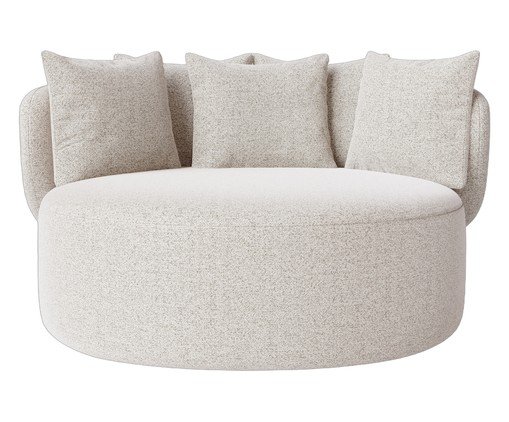 Chaise Luna com Puff Bege - image 0