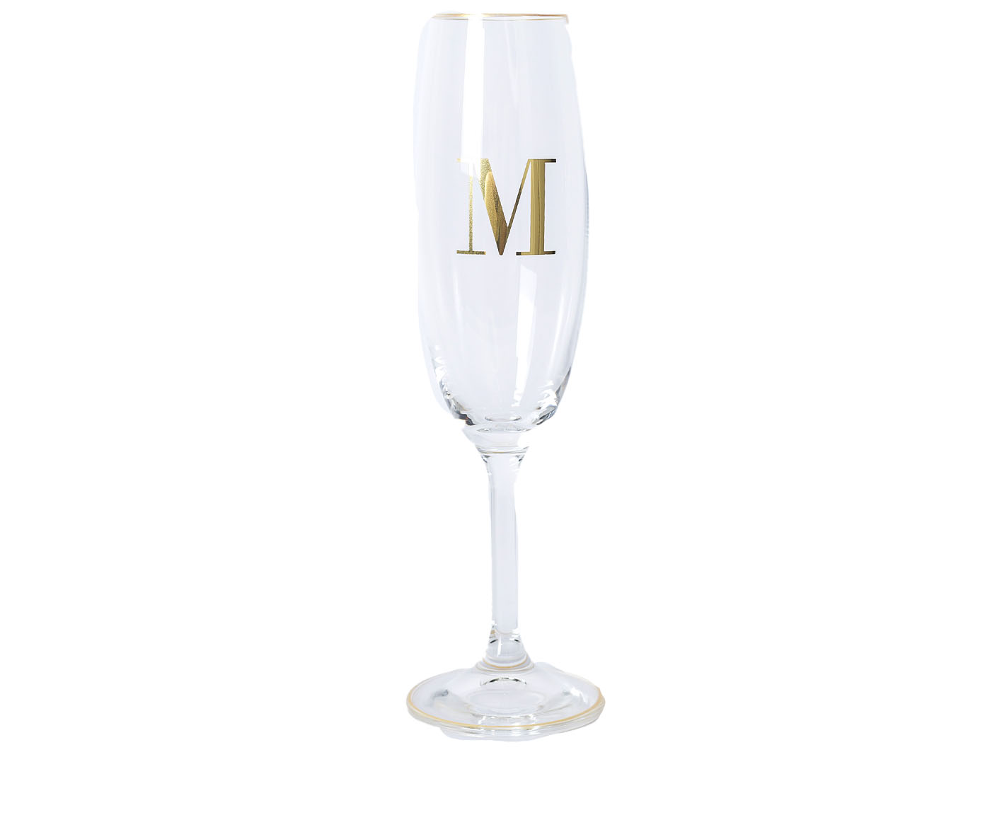 Ta&ccedil;a para Champagne em Cristal Inicial Gold M image number 0